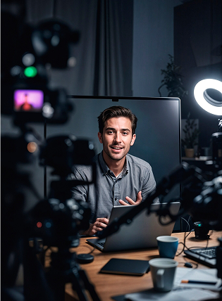 fotógrafo grabando un video